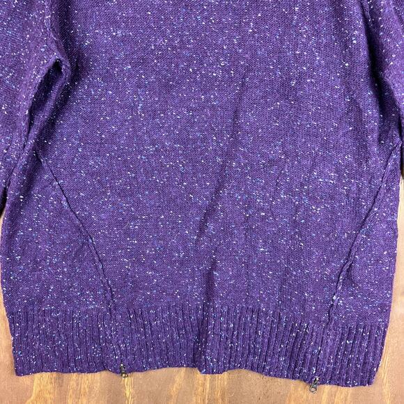 Relativity Womens Sweater Purple Blue Speckled Scoop Neck Wool Blend 2X - Picture 3 of 14